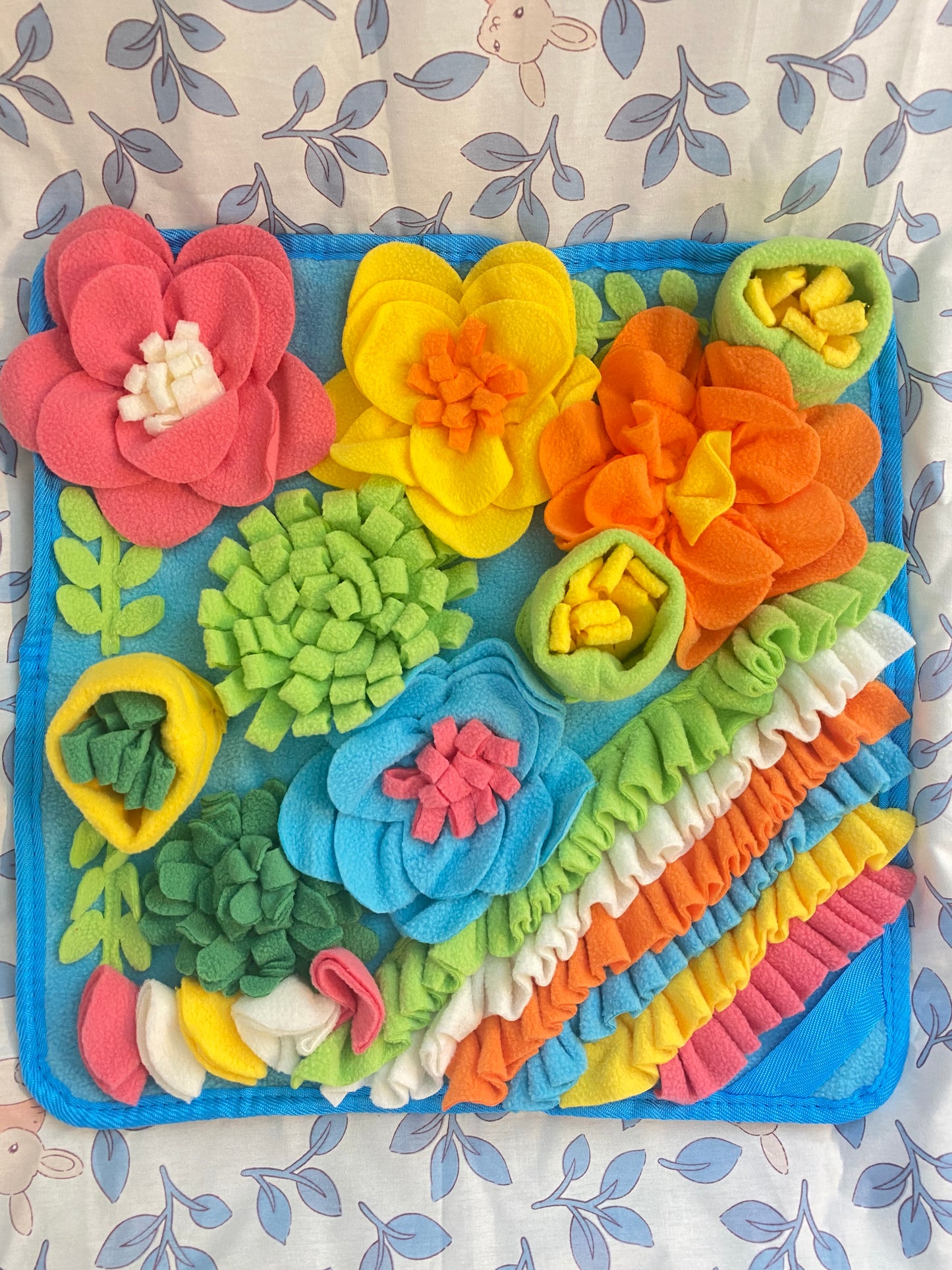 Fun Floral Mat - snuffle mat, foraging enrichment