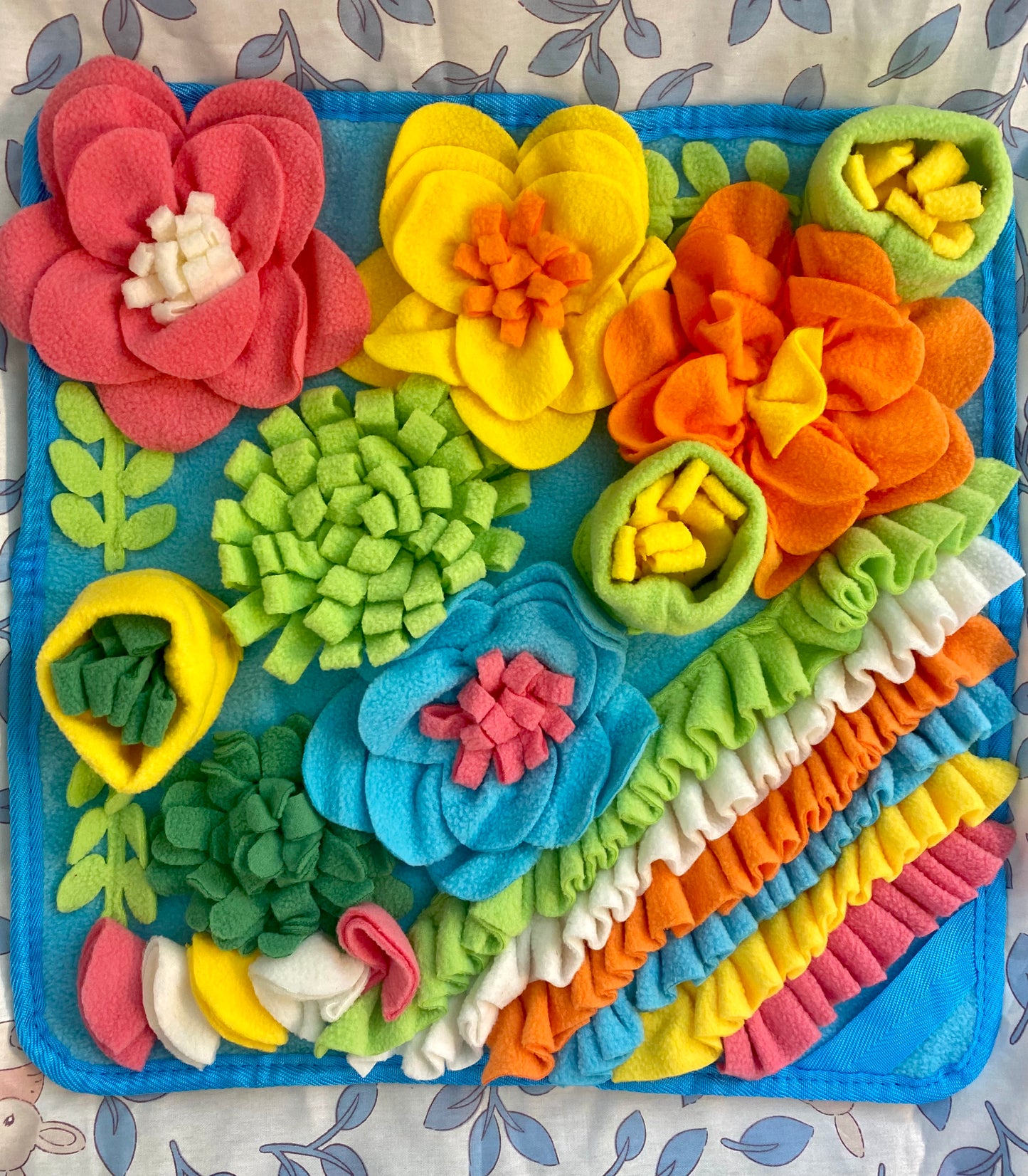 Fun Floral Mat - snuffle mat, foraging enrichment