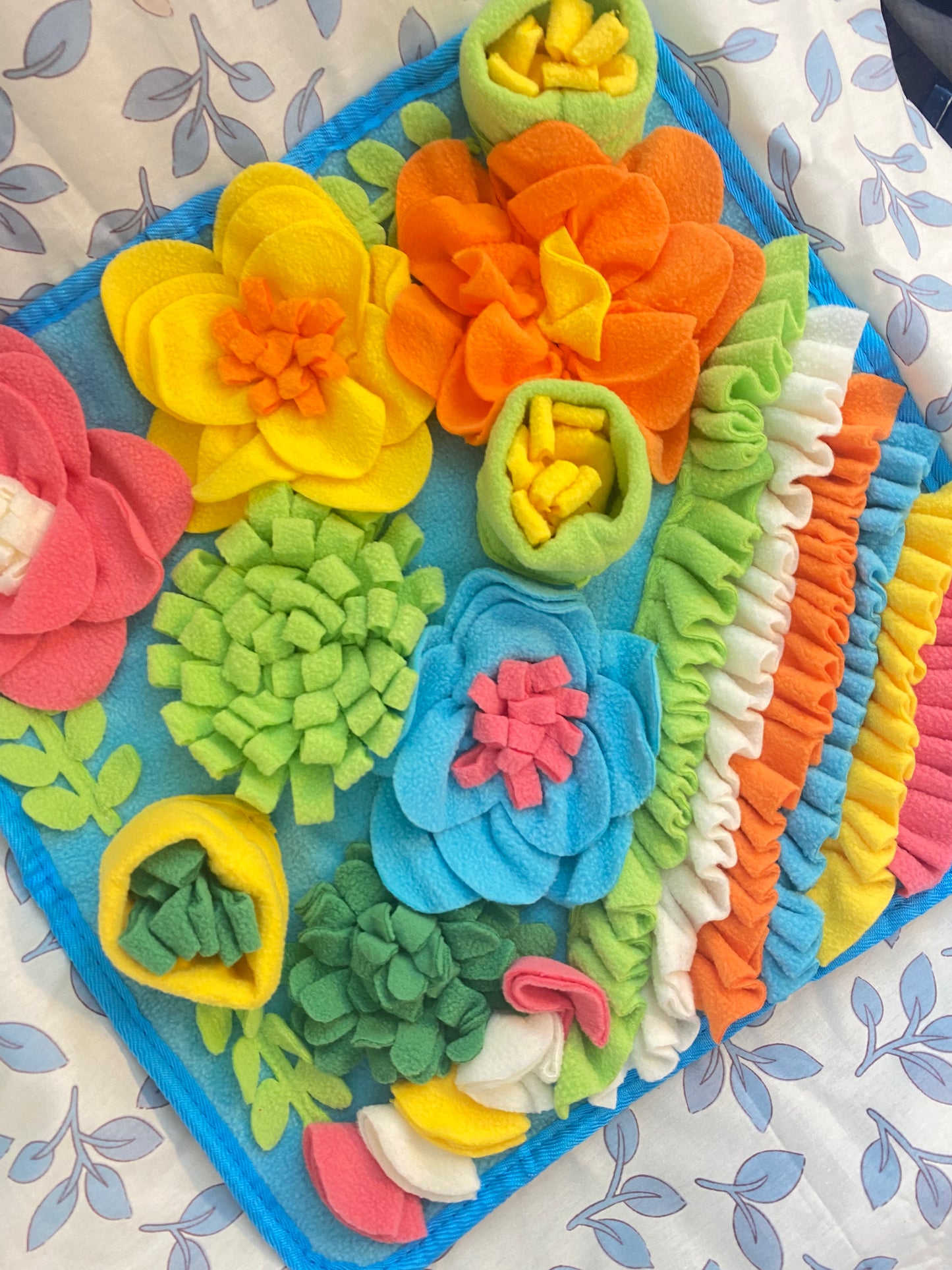 Fun Floral Mat - snuffle mat, foraging enrichment