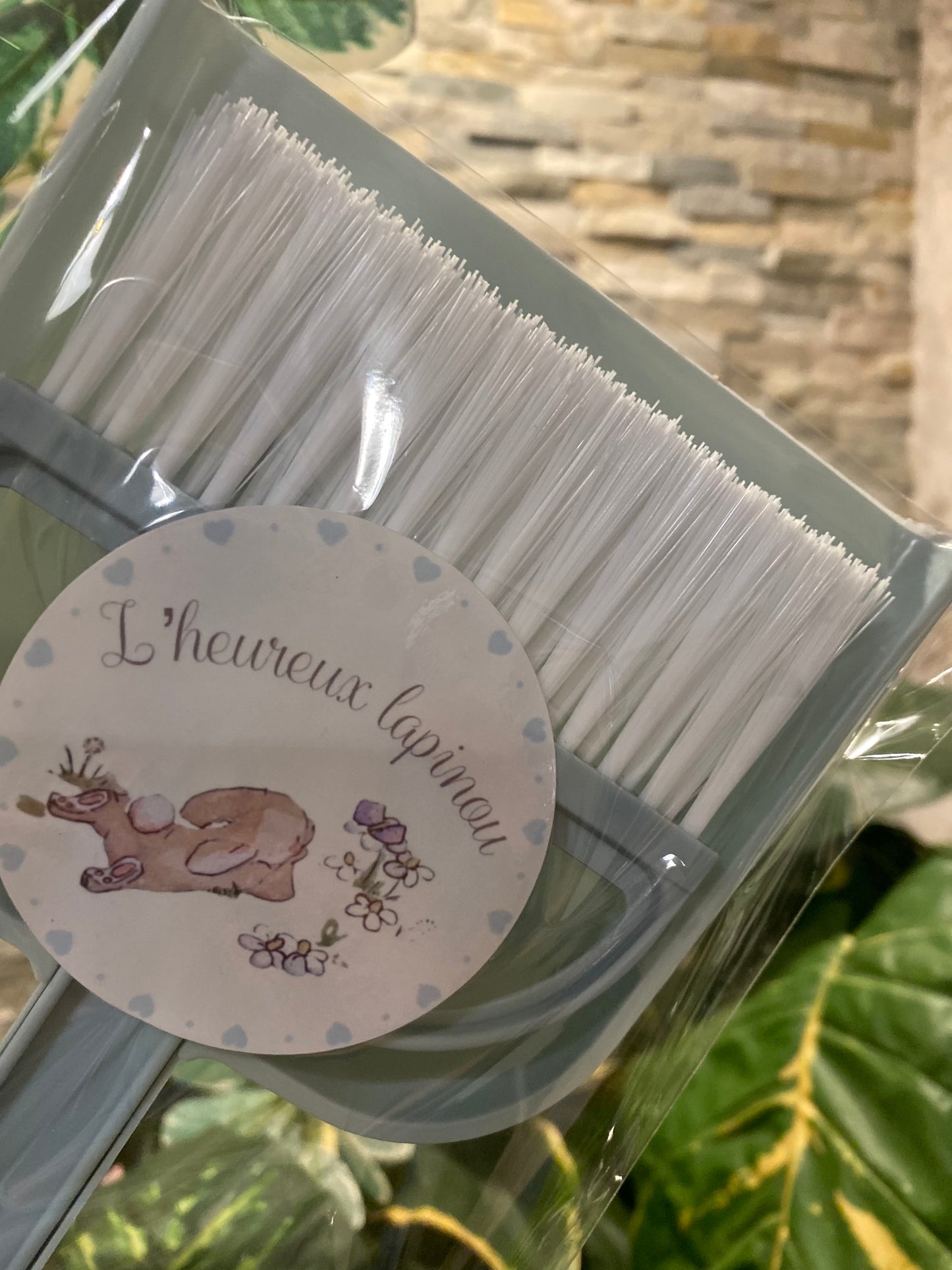 Turquoise broom and dustpan set