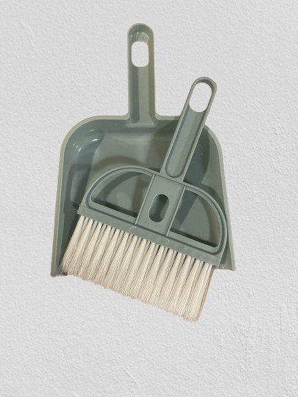 Turquoise broom and dustpan set