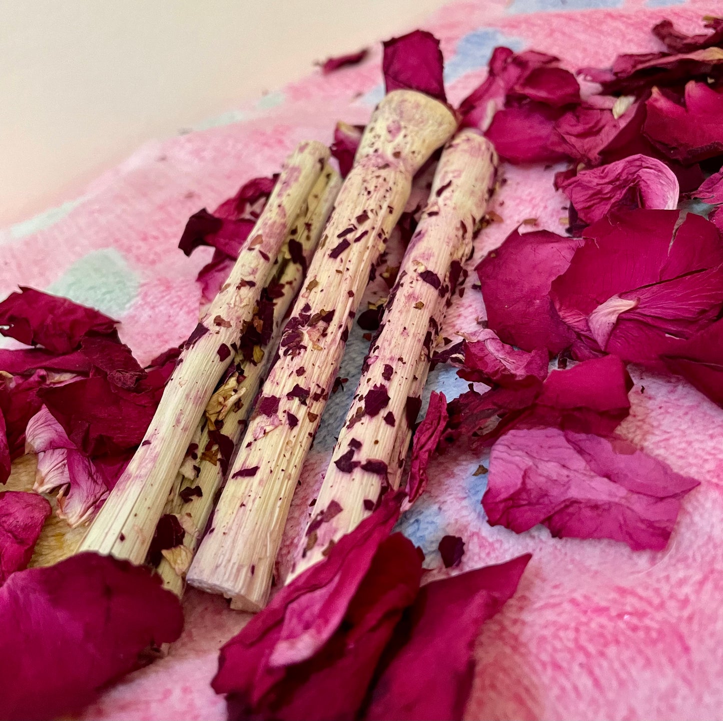 Banana and Rose Bamboo Chew Sticks