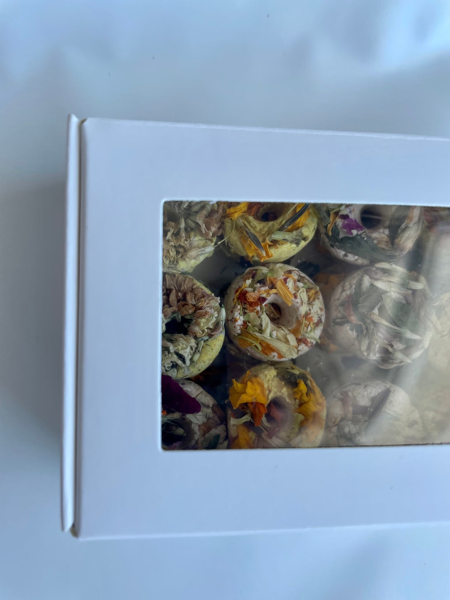 Gourmet donuts with spring flowers