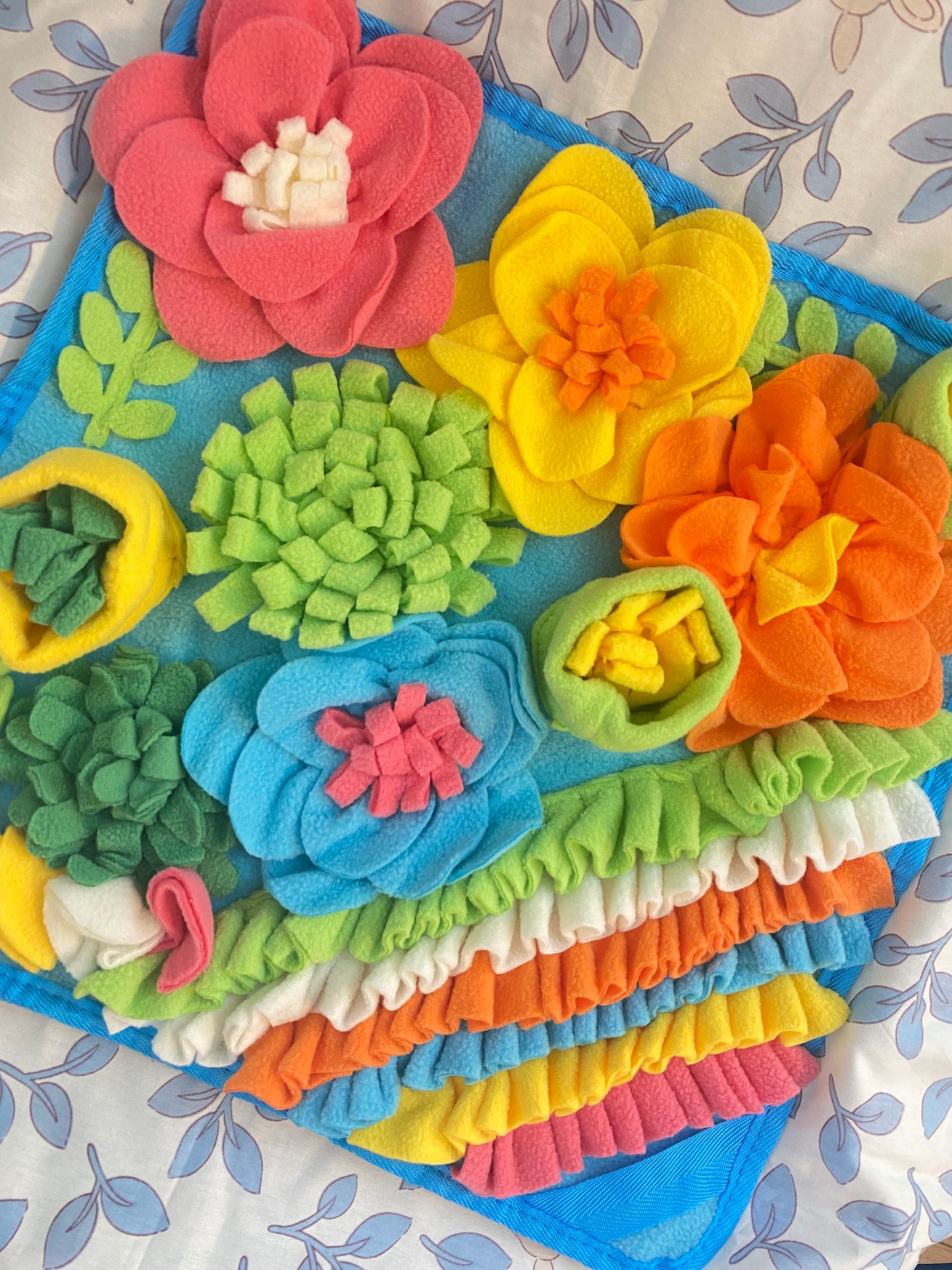Fun Floral Mat - snuffle mat, foraging enrichment