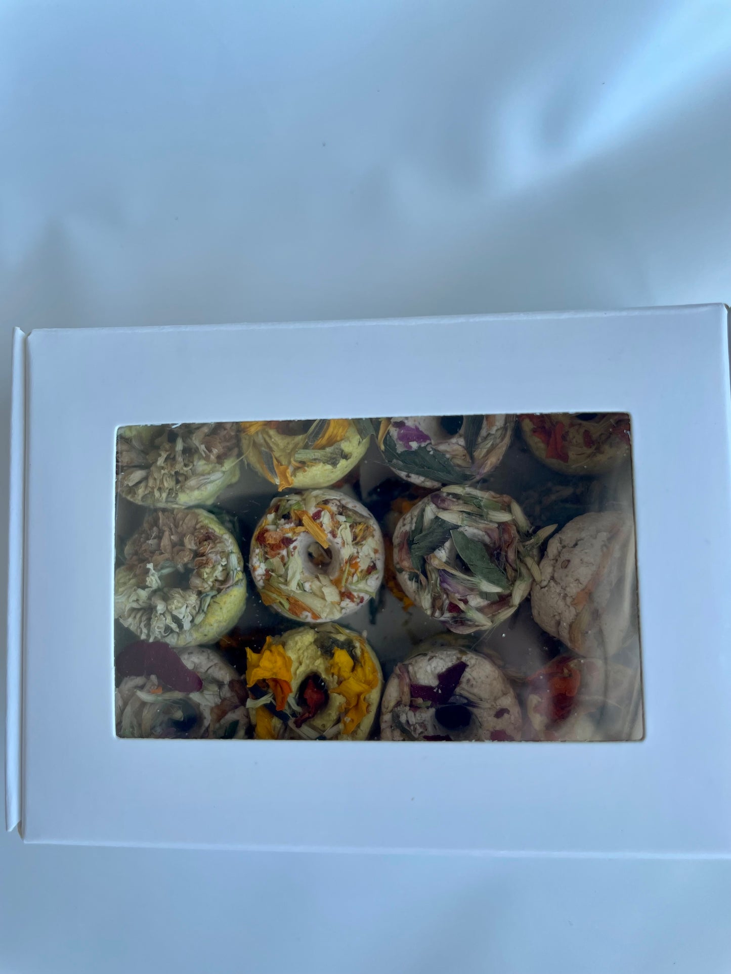 Gourmet donuts with spring flowers