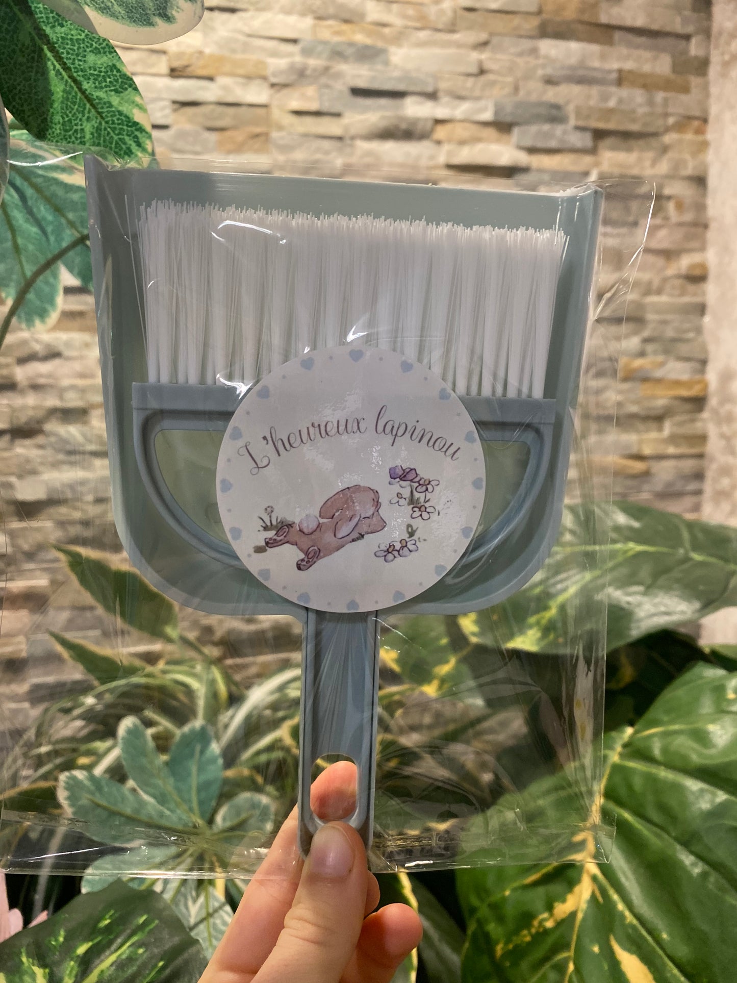 Turquoise broom and dustpan set