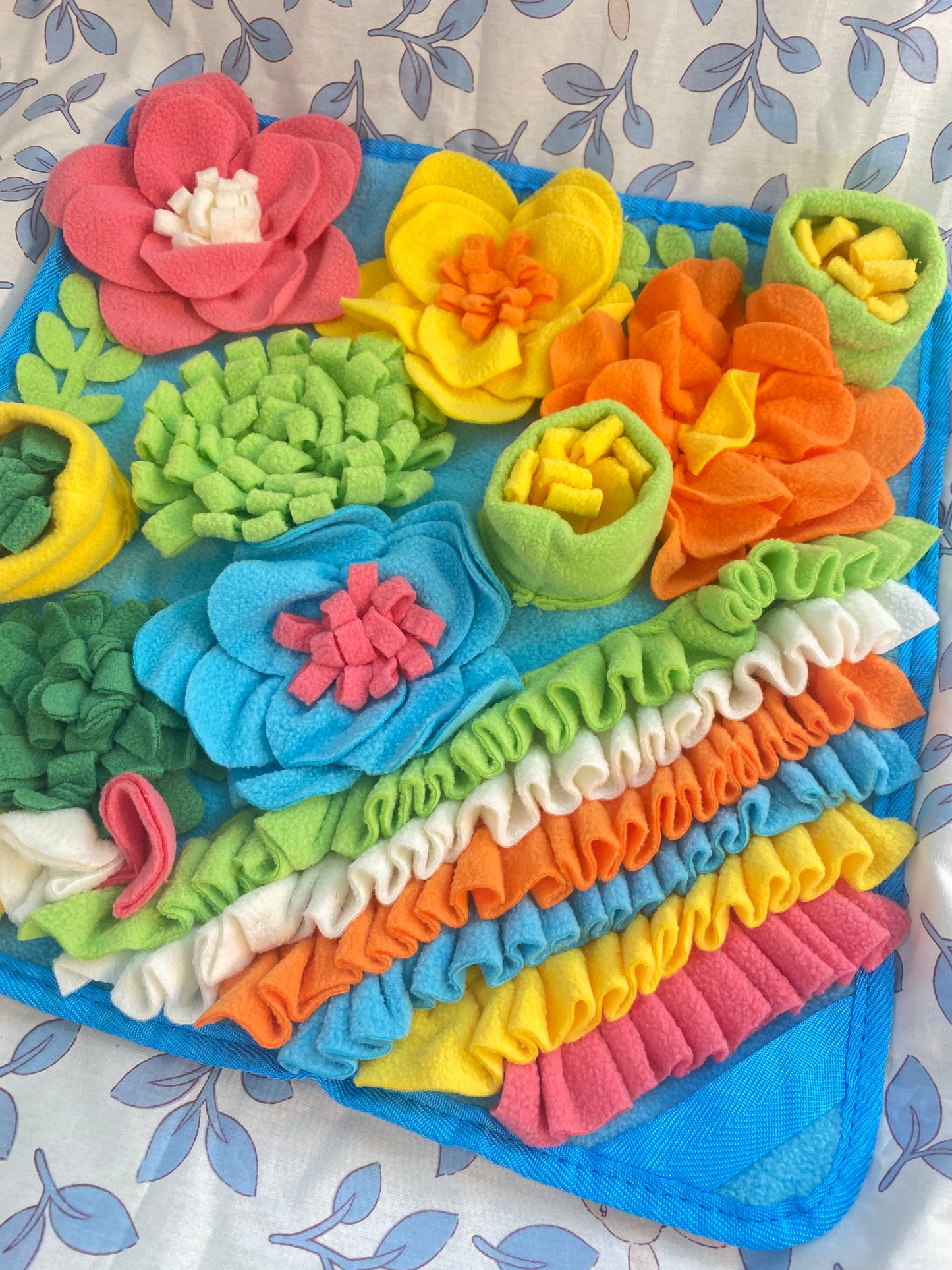 Fun Floral Mat - snuffle mat, foraging enrichment