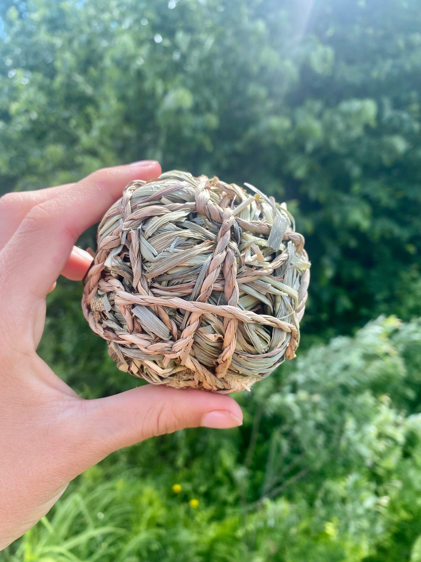 Timothy hay and seagrass ball