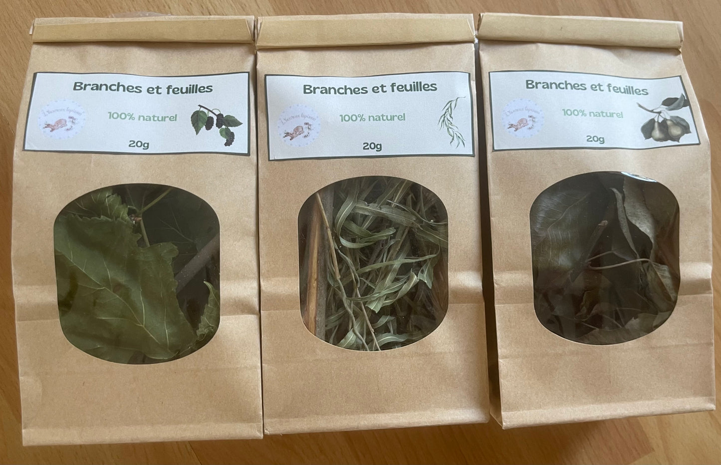 Trio d’herbes déshydratées (saule, poirier, mûrier)