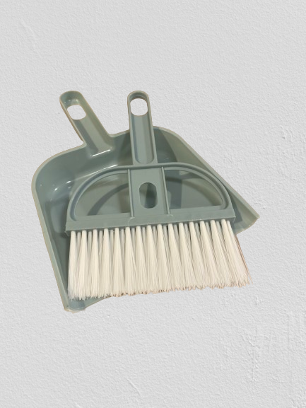 Turquoise broom and dustpan set