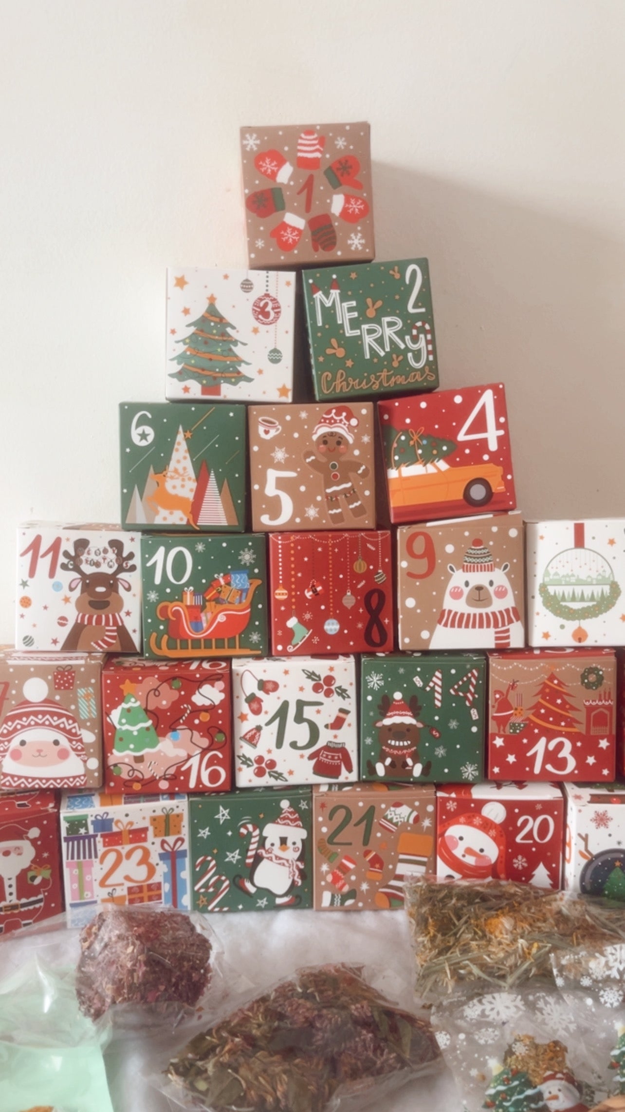 PRÉCOMMANDE | Calendrier de l'avent artisanal PERSONNALISÉ pour lapin 24 jours